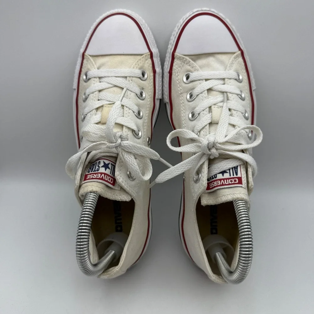 Converse All Star Low Top Sneakers Shoes Women's‎ Size 8 Canvas White Casual